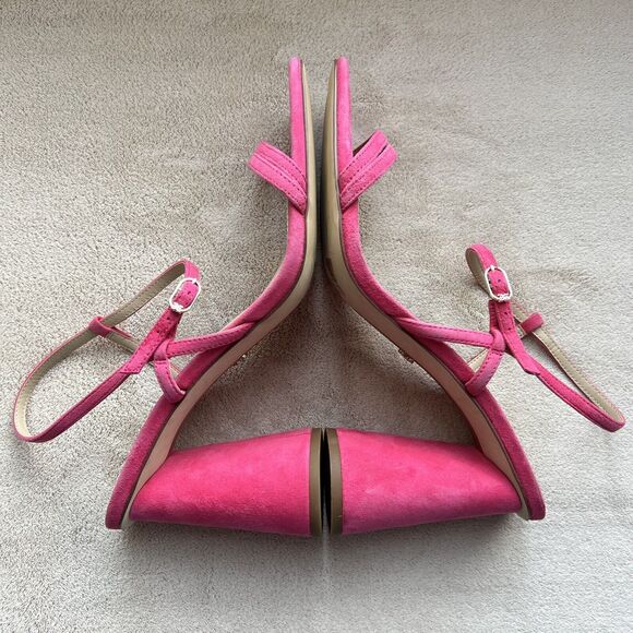 Sam Edelman Kit Dahlia Pink Strappy Sandal Women’s 11 Block Heel Barbie Wicked - Picture 4 of 16